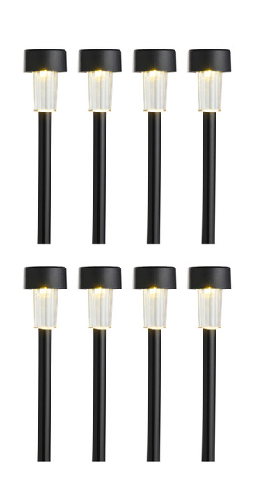 Solcellelamper til hagen svart H35,5 cm 8-pk.